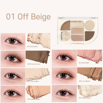 peripera Simplain Eye Palette 1.5gx1.17gx2.18g x 4 (2 Colors)