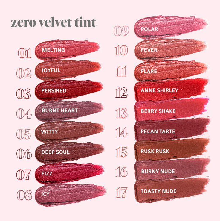 rom&nd ZERO VELVET TINT - 17 colors