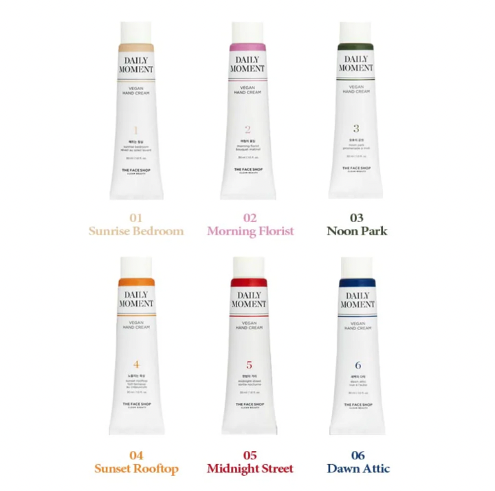 THE FACE SHOP Daily Moment Vegan Hand Cream 30ml (6 Types)